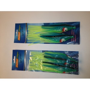 DSS004-B 7.5" Double Skirt Squid - Blue Glow 2pcs/pk