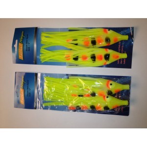 DSS007-O 7.5" Double Skirt Squid - Tiger Prawn Glow 2pcs/pk