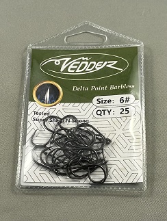 DeltaP25-6 Vedder Delta Point Barbless Black ＃6 25-Pack