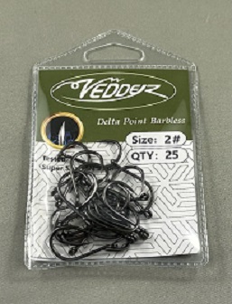 DeltaP25-2 Vedder Delta Point Barbless Black ＃2 25-Pack