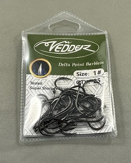 DeltaP25-1 Vedder Delta Point Barbless Black ＃1 25-Pack