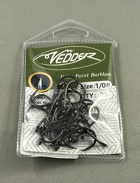 DeltaP25-1/0 Vedder Delta Point Barbless Black ＃1/0 25-Pack