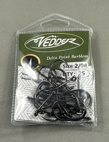 DeltaP25-2/0 Vedder Delta Point Barbless Black ＃2/0 25-Pack