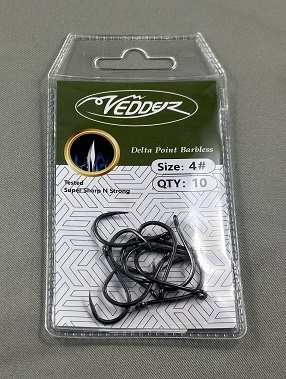 DeltaP10-4 Vedder Delta Point Barbless Black ＃4 10-Pack