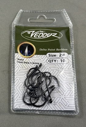 DeltaP10-2 Vedder Delta Point Barbless Black ＃2 10-Pack