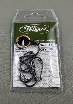 DeltaP10-1 Vedder Delta Point Barbless Black ＃1 10-Pack