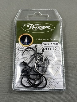 DeltaP10-1/0 Vedder Delta Point Barbless Black ＃1/0 10-Pack