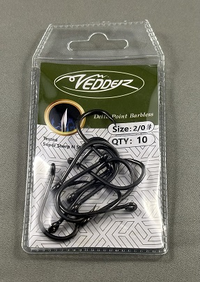 DeltaP10-2/0 Vedder Delta Point Barbless Black ＃2/0 10-Pack