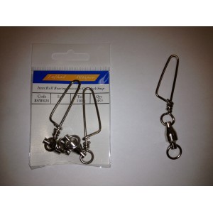 BSW028 size8 2pcs/pk Ball Bearing Swivel w/Coastlock Snap